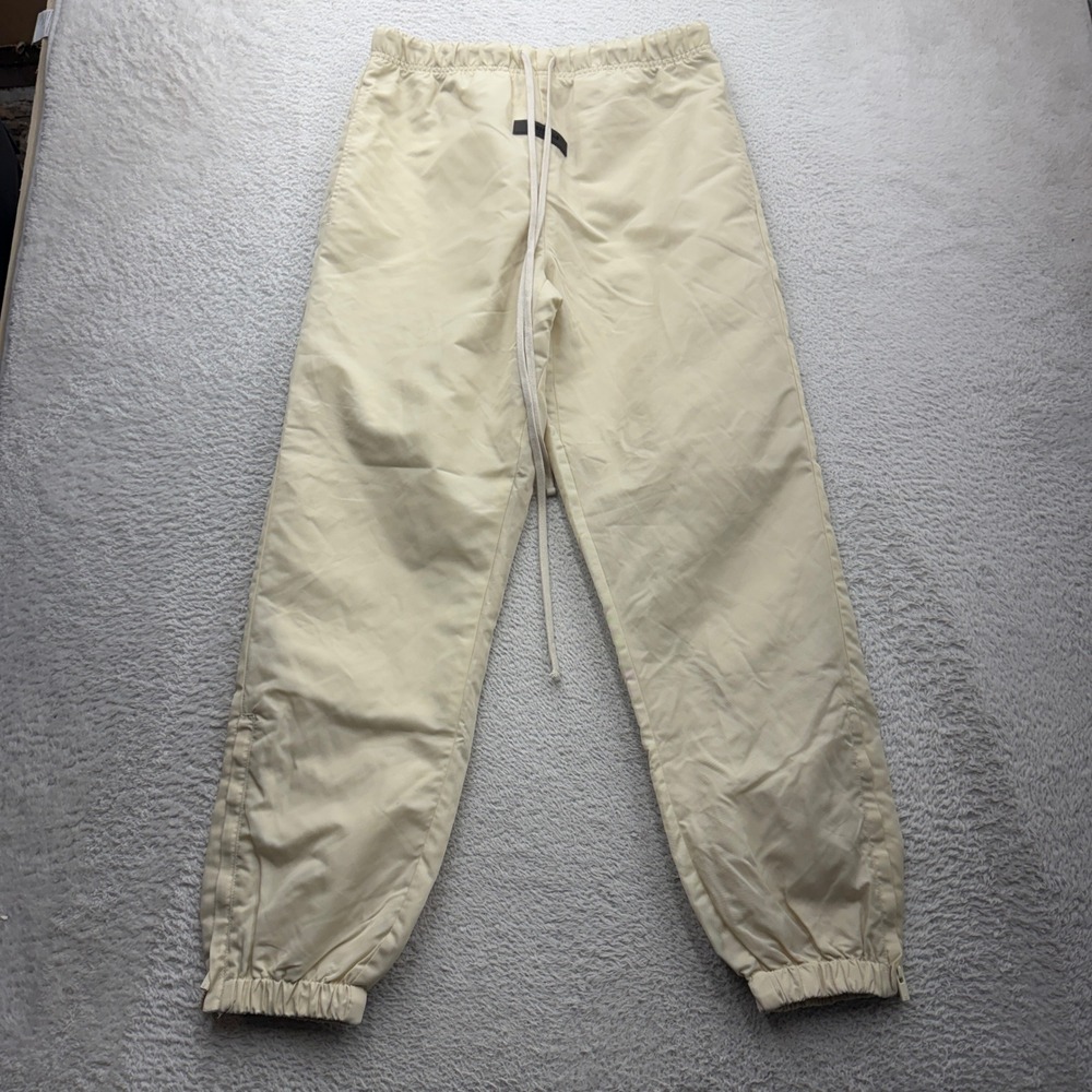 Fear of God Essentials Mens Nylon Track Pants Cream Buttercream Size Small